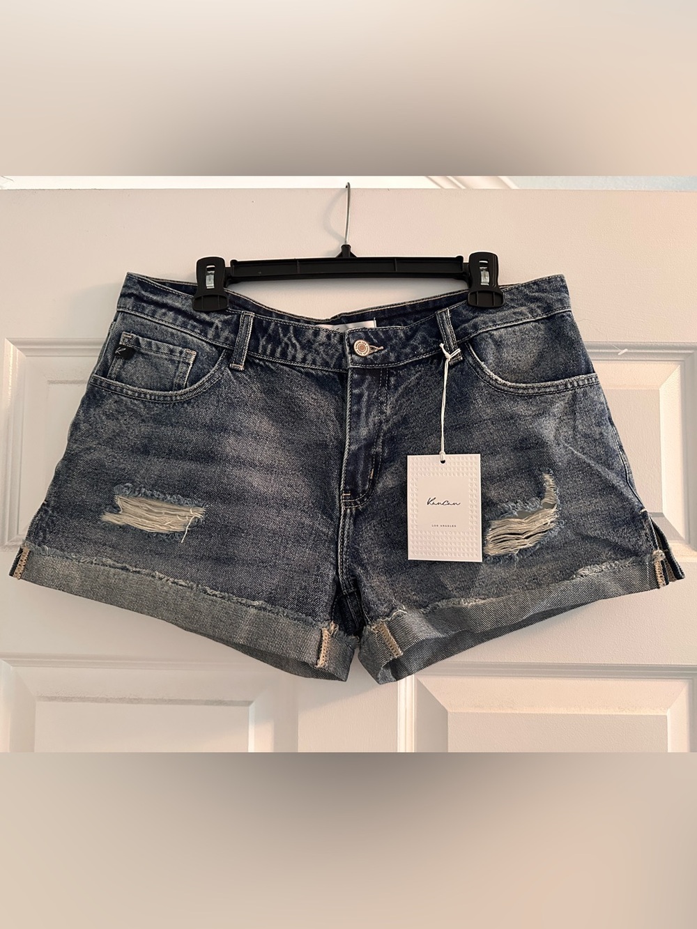 *NWT!!* KanCan Distressed Dark Blue Denim Jean Shorts